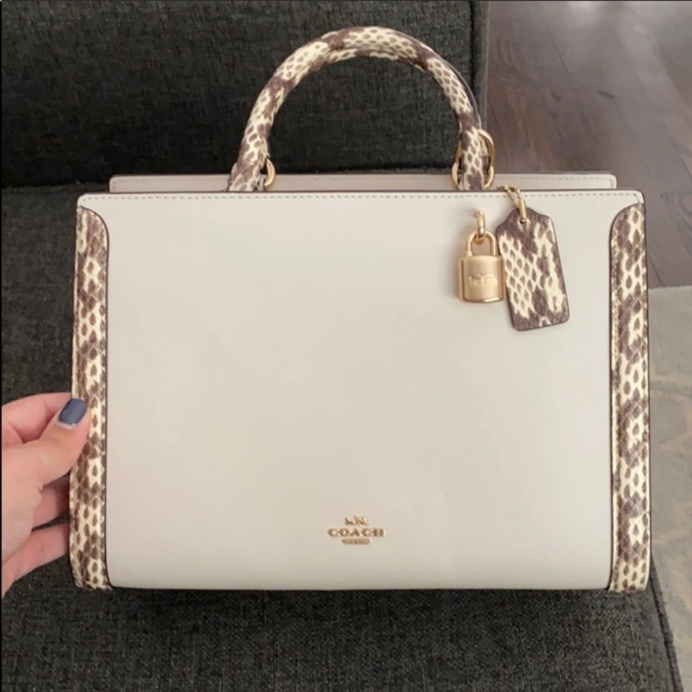 COACH ZOE SNAKESKIN CARRYALL